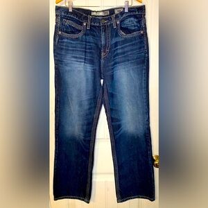 BKE Men's Dark Blue Straight Jeans